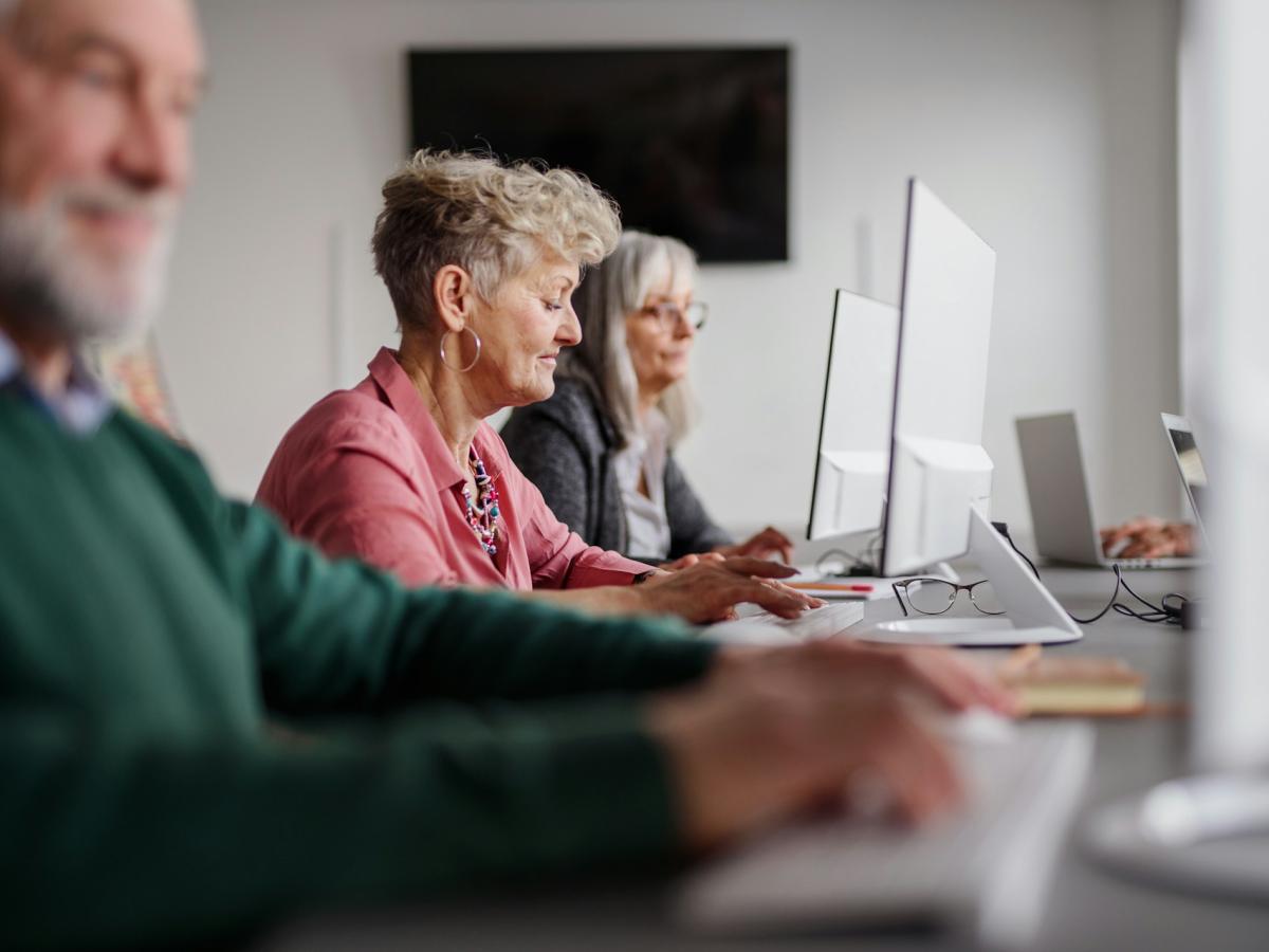Seniors using computers