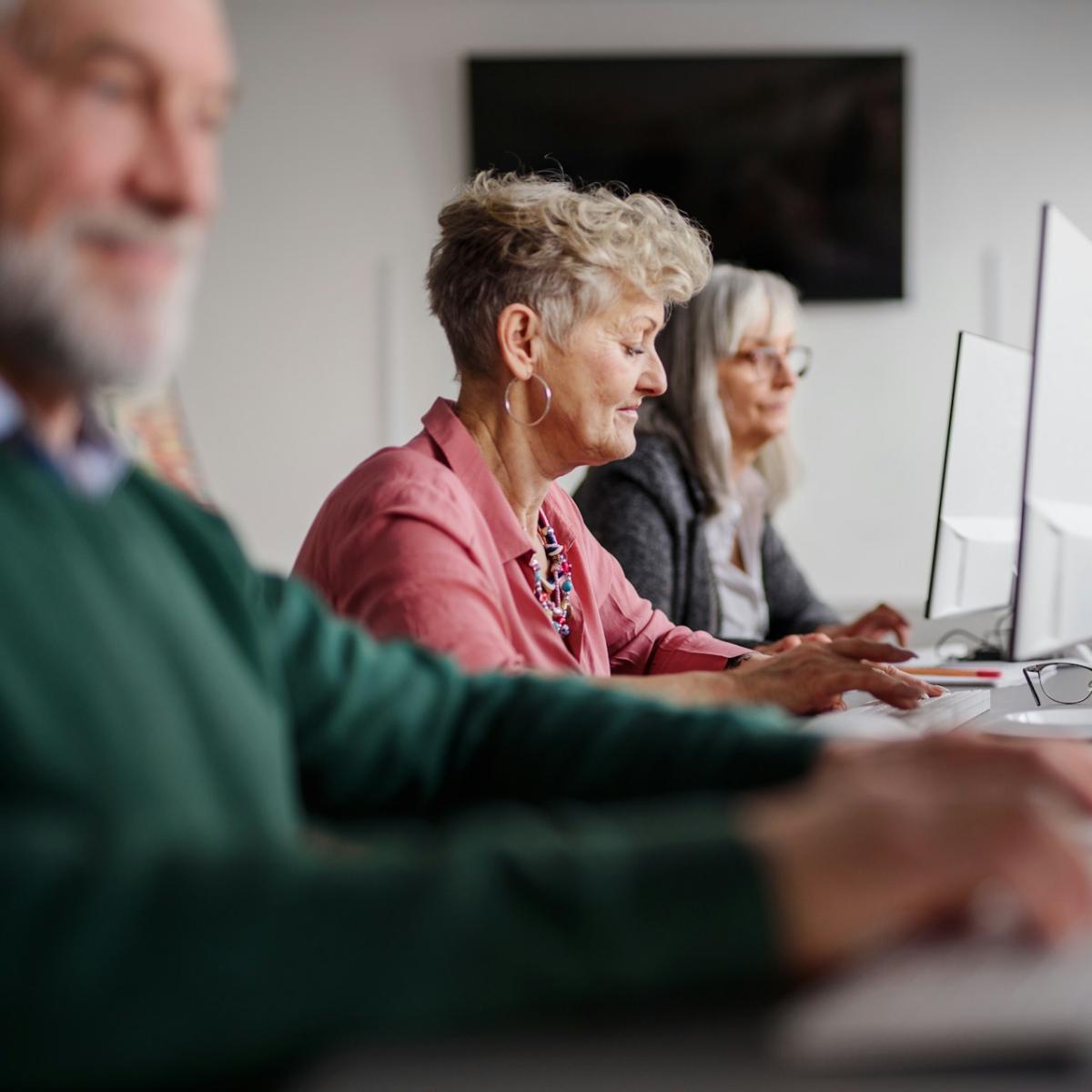 Seniors at computers
